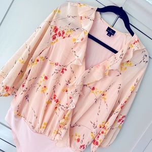 Worthington Floral and Colorful Blouse, Size S.